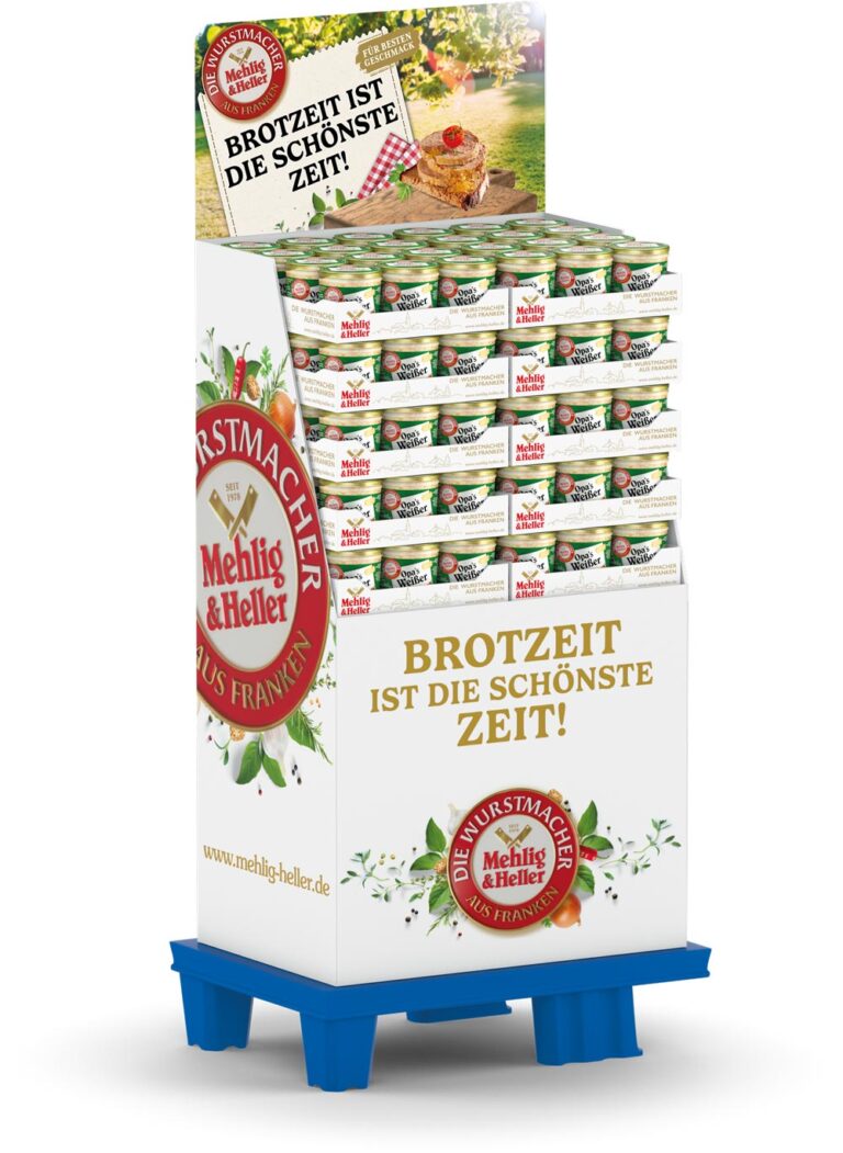 "Mehlig & Heller" 120er Produkt Aufsteller - "BROTZEIT IST DIE SCHÖNE ZEIT!" im Neutralen Design