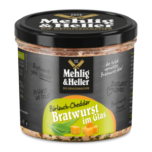 Bratwurst im Glas Bärlauch-Cheddar