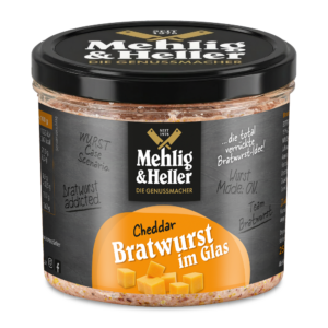 Bratwurst im Glas Cheddar